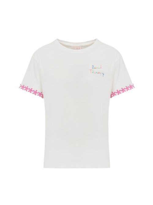 T-shirt Emilie in cotone con ricamo Beach Therapy Mc2 Saint Barth | EMILIE05993H BEACH THERAPY 01N